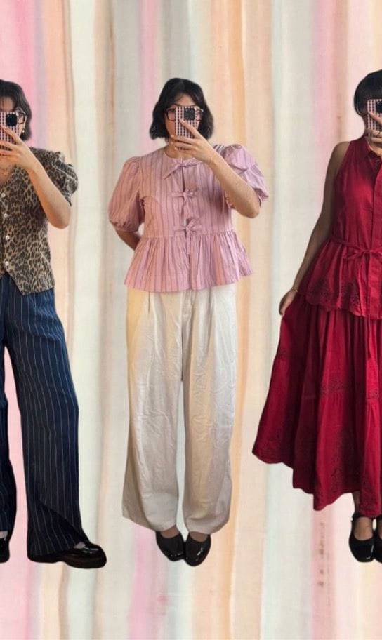 A collage of colorful outfit inspiration