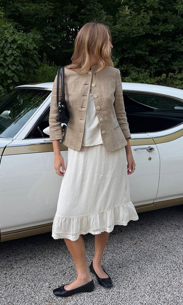 button up jacket and skirt