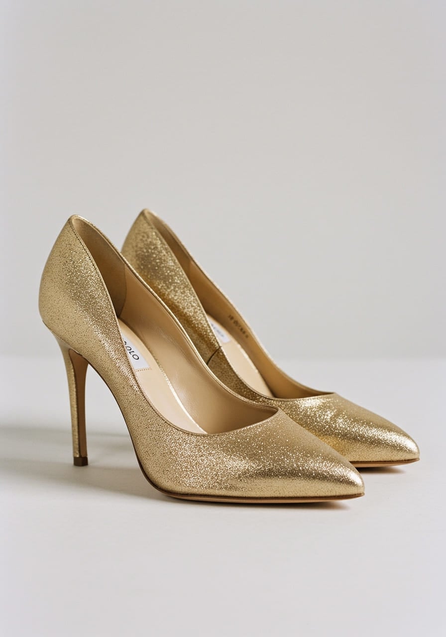 slim fit dress slacks Girls` Gold Lamore Dress Shoe – Fabco Shoes main image 0