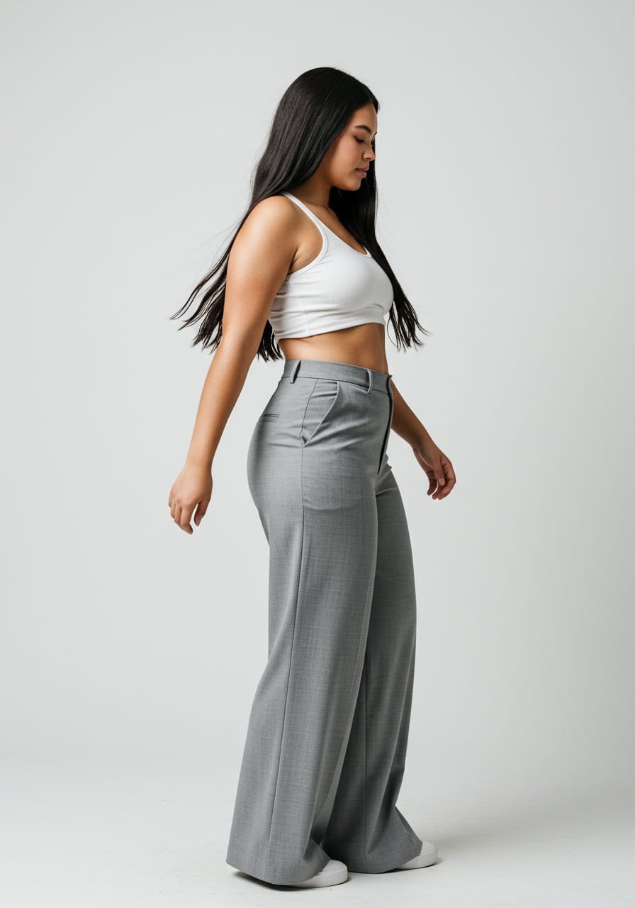 【Anyone more】Kaji Khaki Gray Wide Pants Noor Wide Pants - Grey Pinstripe – The Frankie Shop