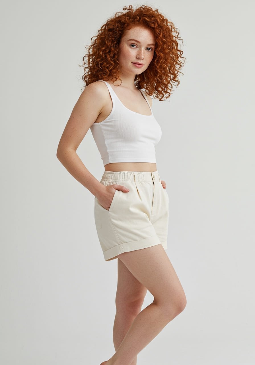 ショートパンツ PHILOSOPHY Women Shorts  Burmudas A03132121 1002 WHITE Fulijie Women's High Waist Cotton Linen Shorts, Casual