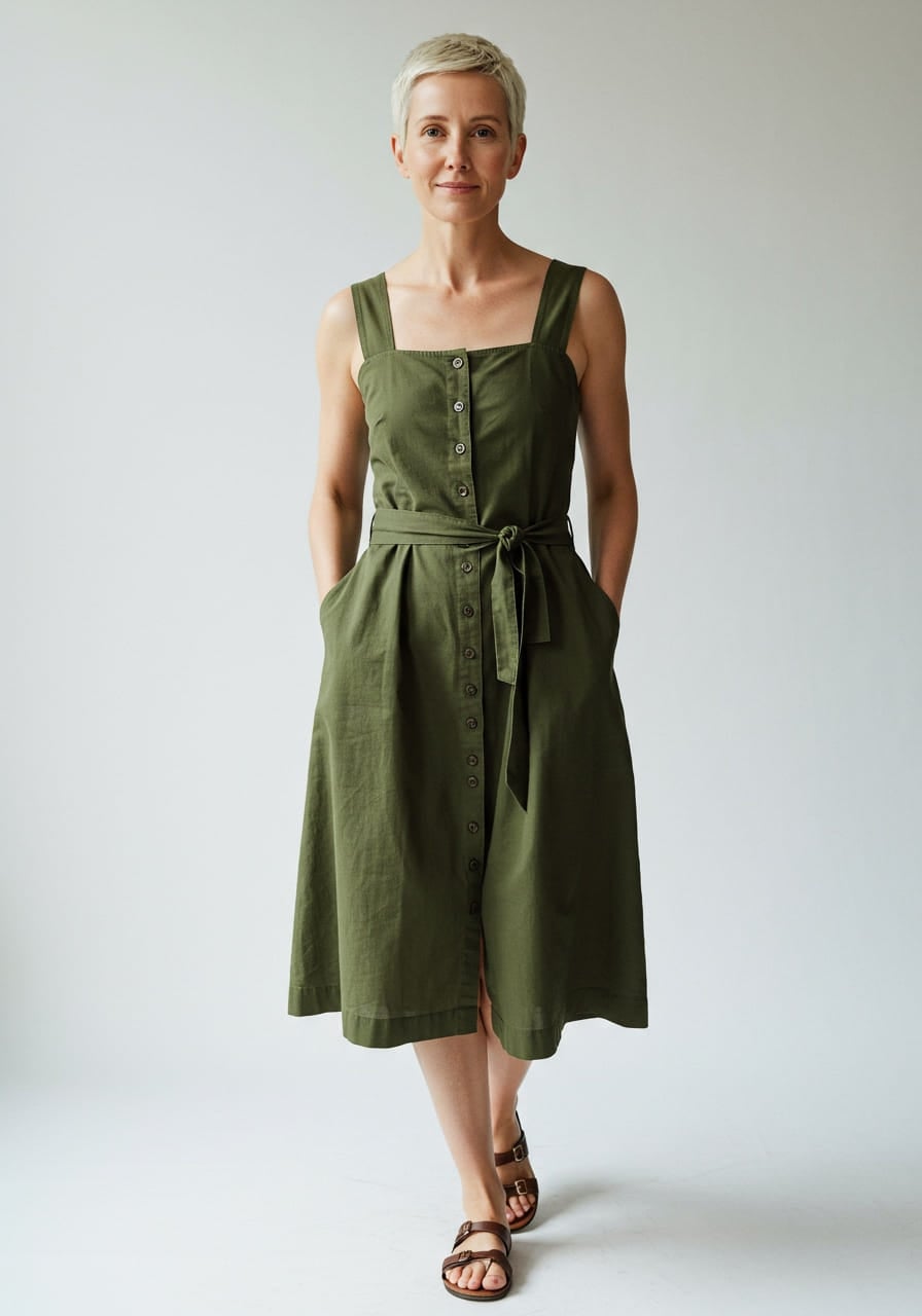 slim fit dress slacks Zapaka Women Summer Dress Army Green Spaghetti Straps Beach Lace Maxi Dress, Army Green / XL
