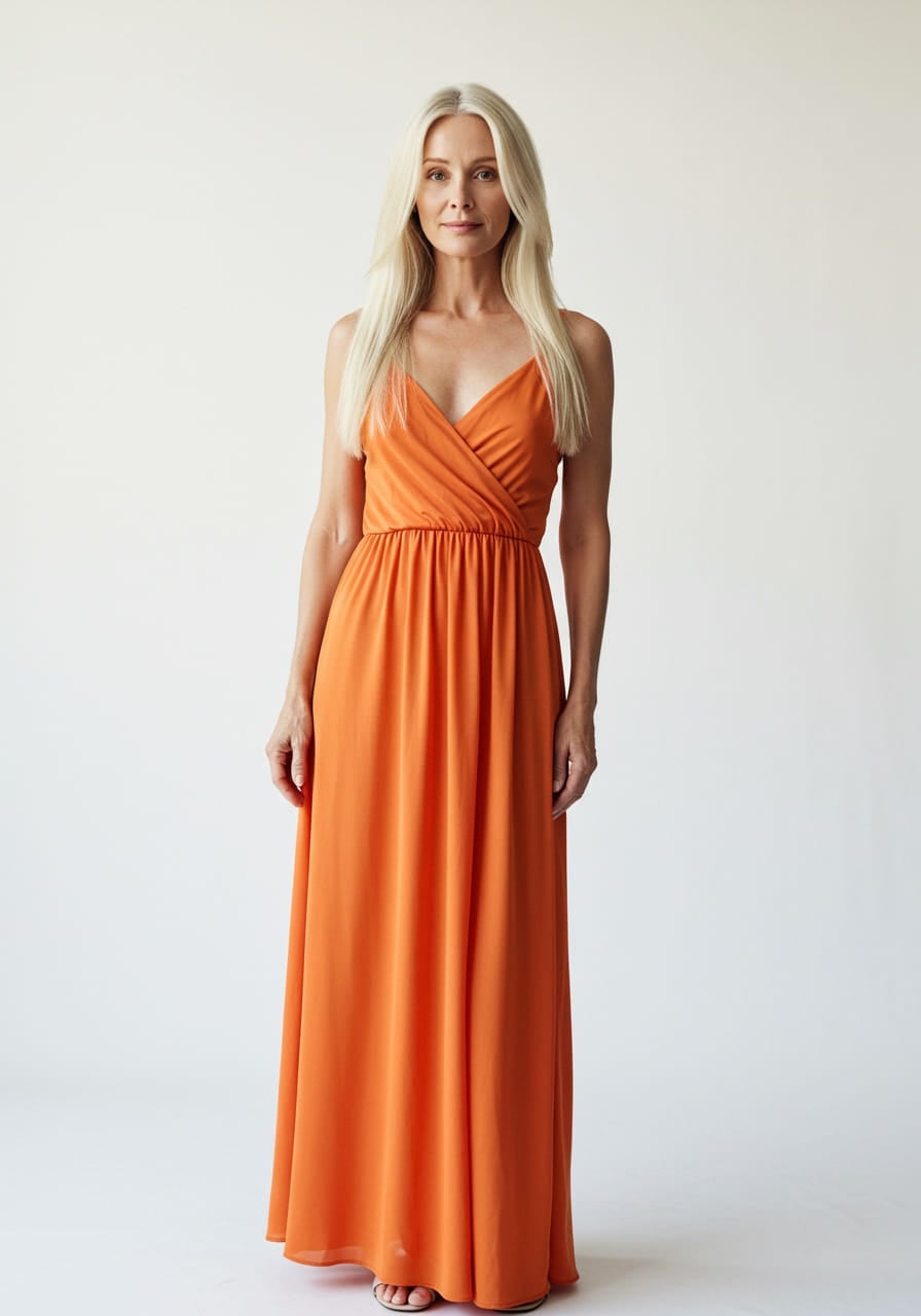 semi formal wedding guest dress midi STAR DUST orange dress – IXTYS