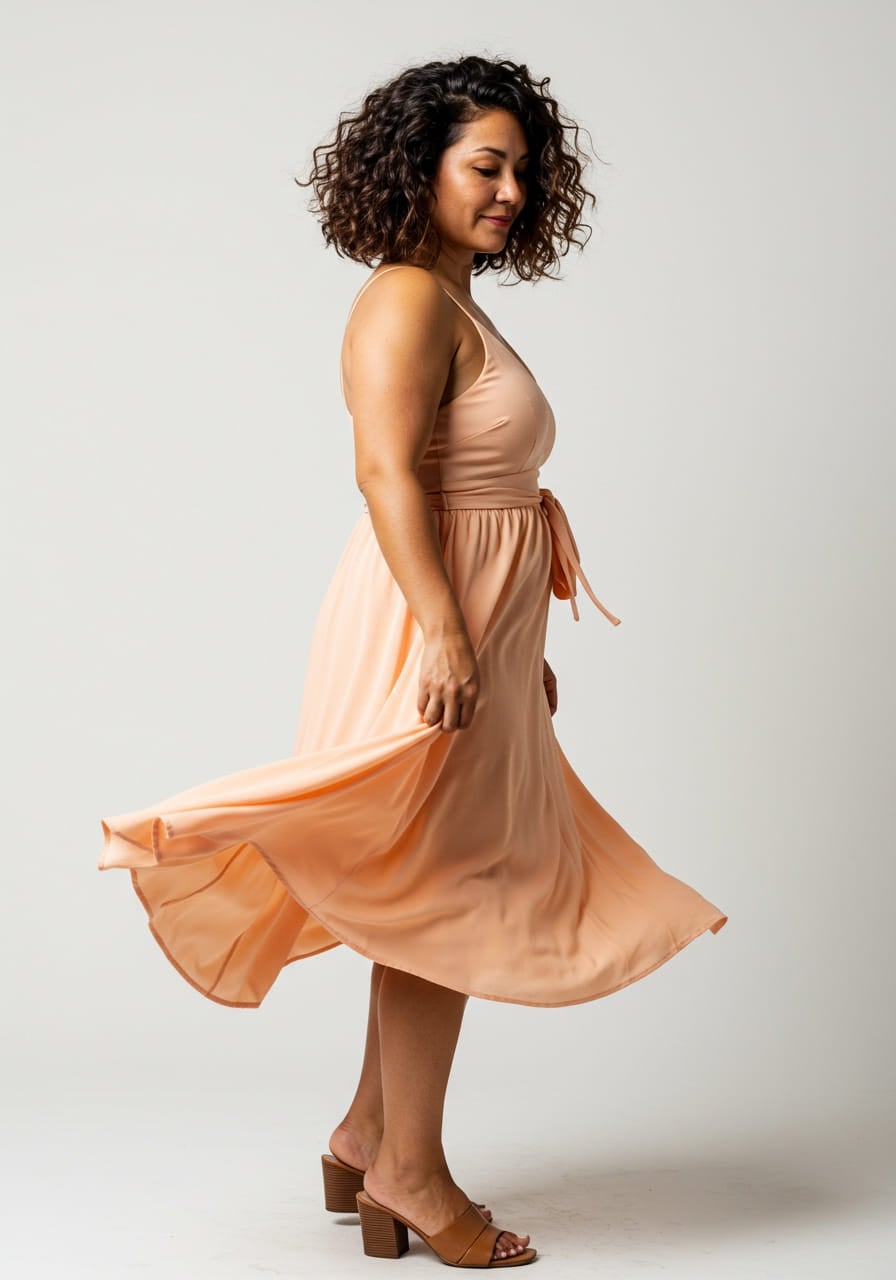 strapless open back dress Peach One Shoulder Draped Wrap Skirt Midi Dress – AX Paris US