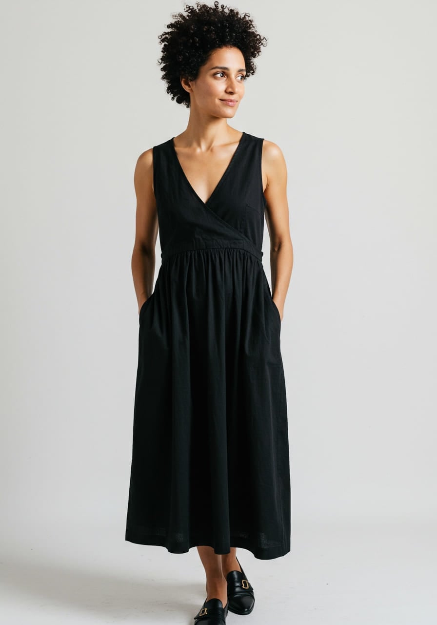 sachin and babi light blue dress Black v neck dress main image 0