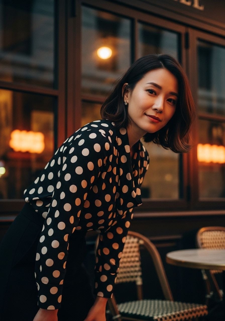 Draped Dot Top