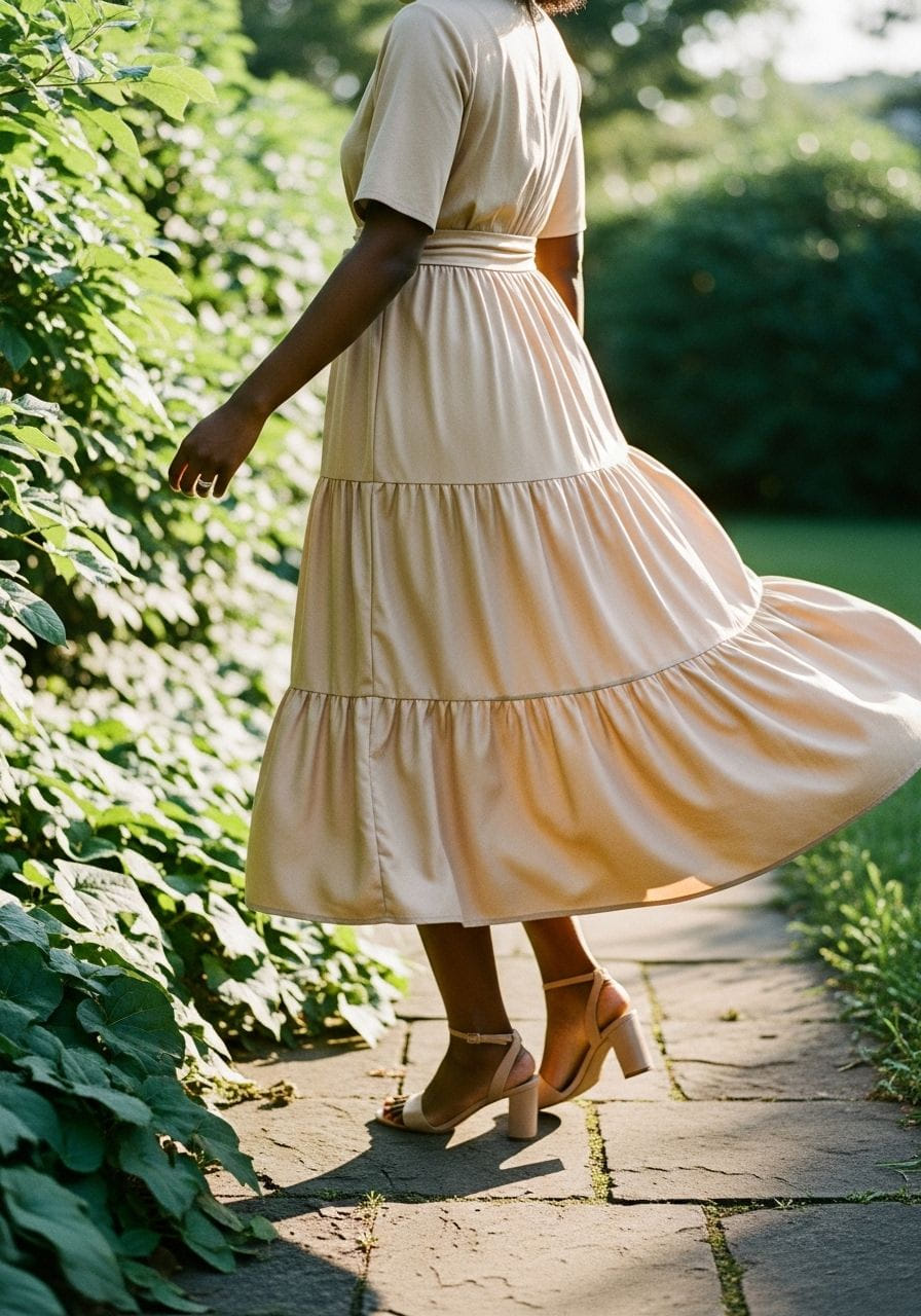 fall wedding guest dress with sleeves Womens Fall Long Sleeves V Neck Dress Flattering Fit Elegant High Waist  A-Line Wedding Guest Dress Caramel Color S at Amazon Women's Clothing store main image 0